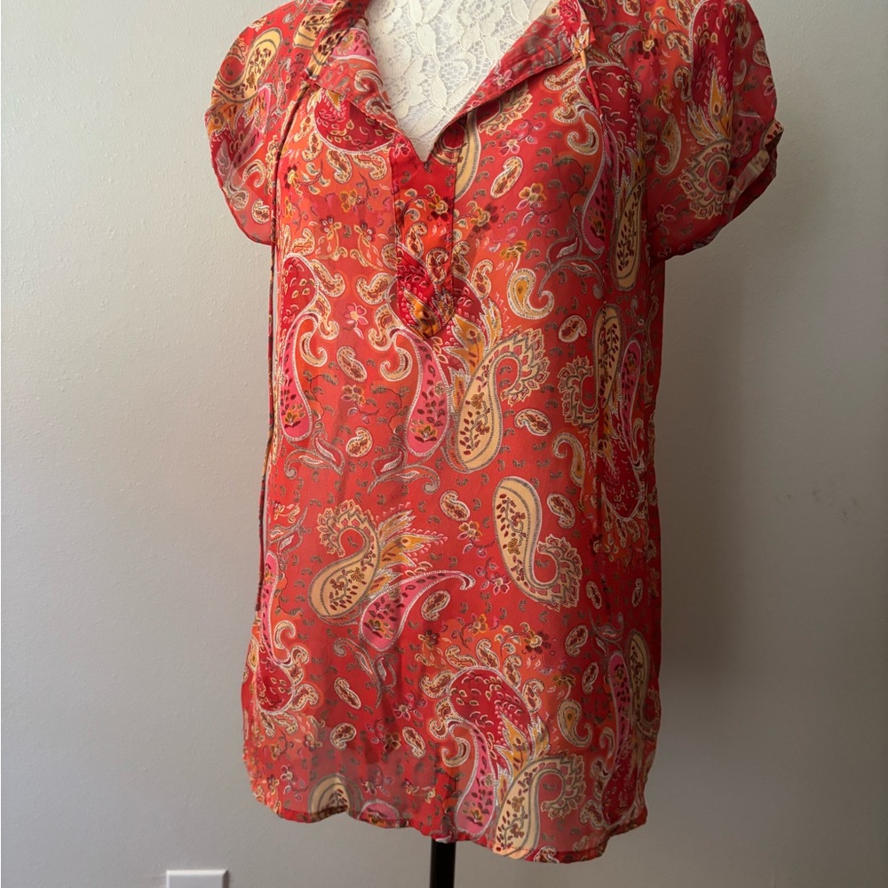 Liz Claiborne Coral Paisley Blouse